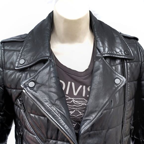 Alexander Wang x H&M Quilted Leather Moto Jacket | Y2K Streetwear Fall Staple - Picture 6 of 16